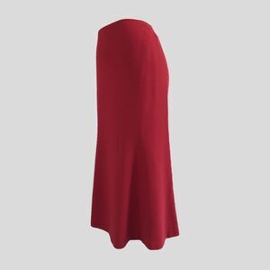 Vintage 2000s LOFT Red Mid Rise Wool Blend Tulip Midi Skirt Womens Size 4